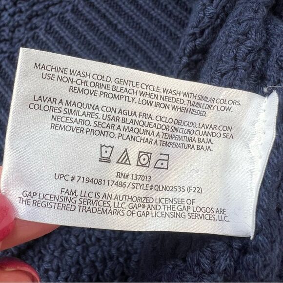Gap NWT Textured Midnight Navy Crew Neck Sweater Size XL - Picture 14 of 14